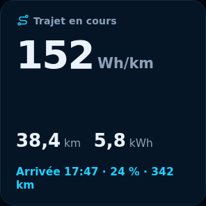Aperçu : Trajet en cours